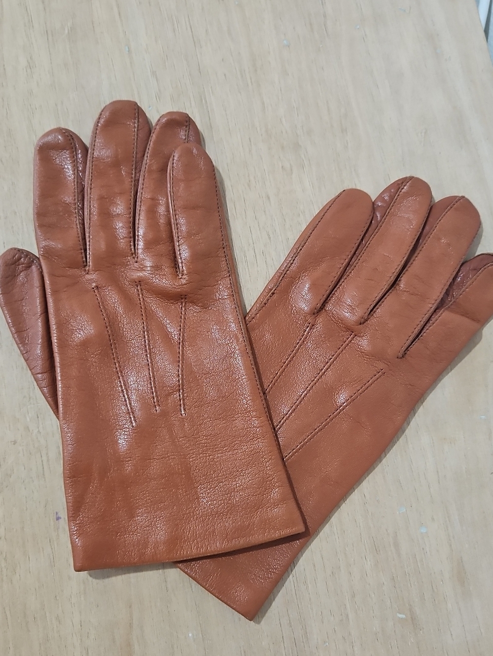 Vintage Brown Leather Gloves Size 7.5